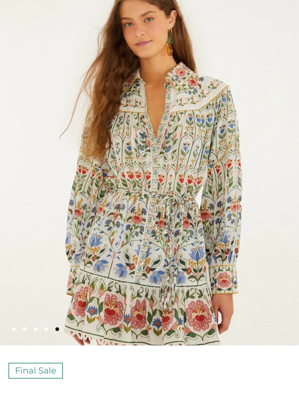 NWT FARM Rio Off-White Stitched Garden Mini Dress